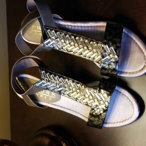 Ladies Shoes Size 9 Brown with Amber Stones New Without Tags